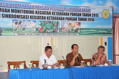 PERTEMUAN MONITORING THN 2015 DAN SINKRONISASI KEGIATAN KETAHANAN PANGAN THN 2016 SATKER BKP SUMBAR