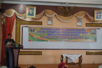 PEMPROV SUMBAR FOKUS MENANGANI KAWASAN RENTAN PANGAN DAN GIZI MELALUI MODEL PROGRAM AKSI NAGARI MANDIRI PANGAN